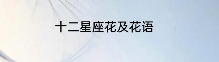 十二星座花及花语