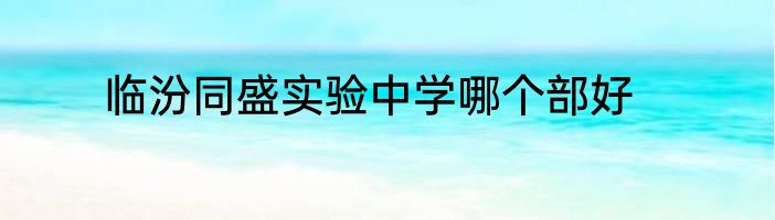 临汾同盛实验中学哪个部好