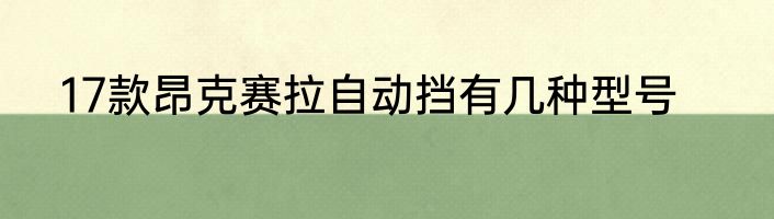 17款昂克赛拉自动挡有几种型号
