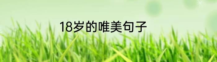 18岁的唯美句子