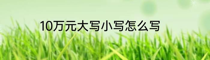 10万元大写小写怎么写