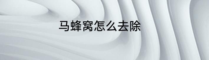 马蜂窝怎么去除