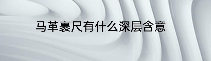 马革裹尺有什么深层含意