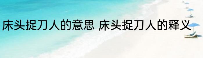床头捉刀人的意思 床头捉刀人的释义
