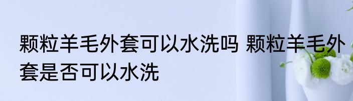 颗粒羊毛外套可以水洗吗 颗粒羊毛外套是否可以水洗