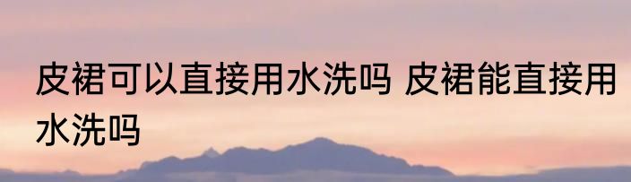 皮裙可以直接用水洗吗 皮裙能直接用水洗吗