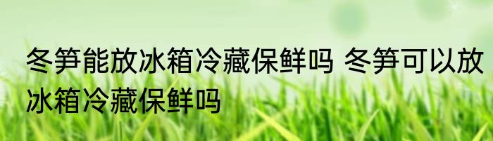 冬笋能放冰箱冷藏保鲜吗 冬笋可以放冰箱冷藏保鲜吗