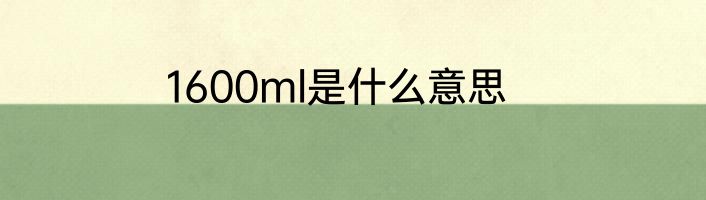 1600ml是什么意思