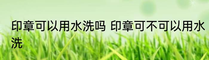 印章可以用水洗吗 印章可不可以用水洗