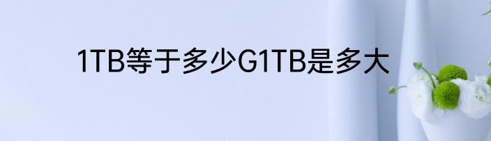 1TB等于多少G1TB是多大