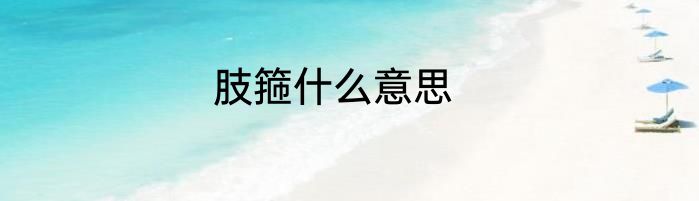肢箍什么意思