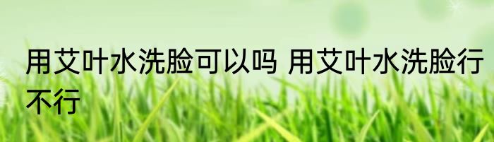 用艾叶水洗脸可以吗 用艾叶水洗脸行不行