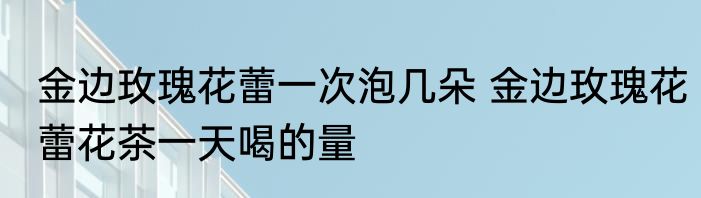 金边玫瑰花蕾一次泡几朵 金边玫瑰花蕾花茶一天喝的量