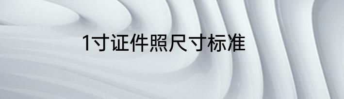 1寸证件照尺寸标准