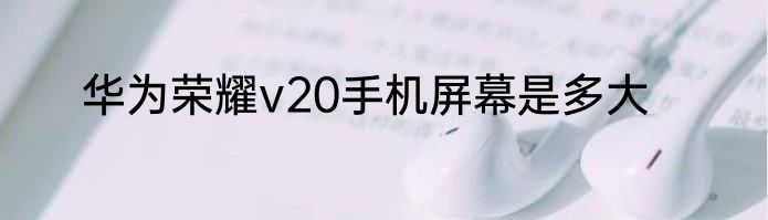 华为荣耀v20手机屏幕是多大