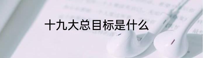 十九大总目标是什么
