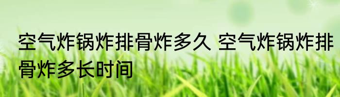 空气炸锅炸排骨炸多久 空气炸锅炸排骨炸多长时间