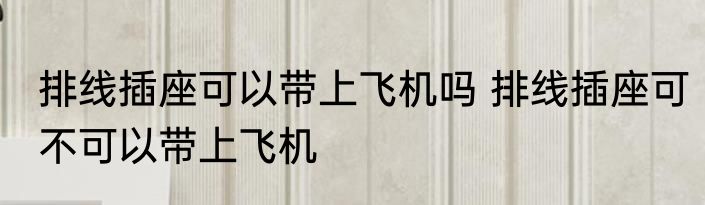 排线插座可以带上飞机吗 排线插座可不可以带上飞机