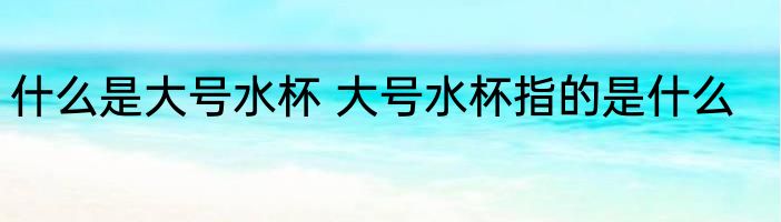 什么是大号水杯 大号水杯指的是什么
