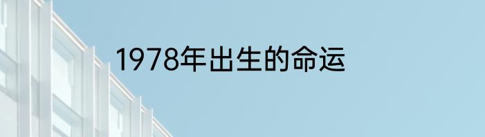 1978年出生的命运