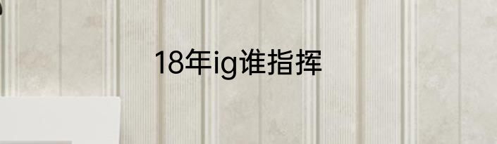 18年ig谁指挥