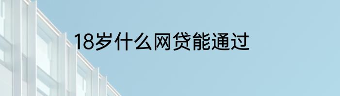 18岁什么网贷能通过