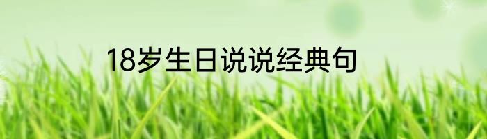 18岁生日说说经典句