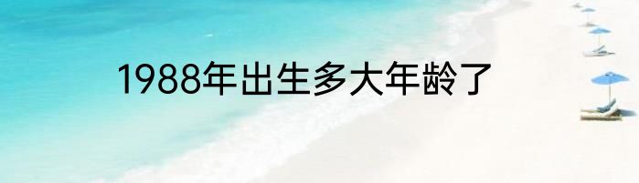 1988年出生多大年龄了