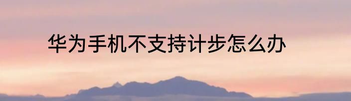华为手机不支持计步怎么办