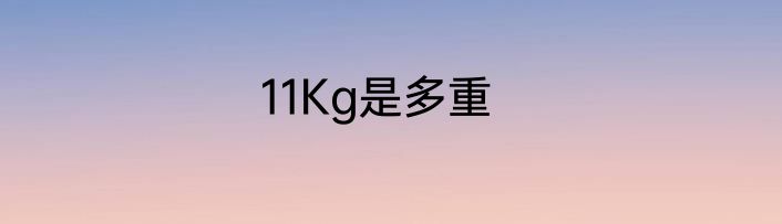11Kg是多重