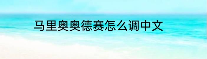 马里奥奥德赛怎么调中文