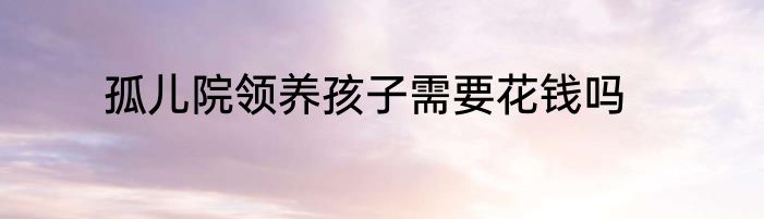 孤儿院领养孩子需要花钱吗