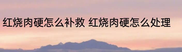 红烧肉硬怎么补救 红烧肉硬怎么处理