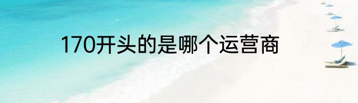 170开头的是哪个运营商