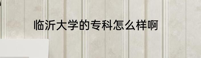 临沂大学的专科怎么样啊