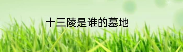 十三陵是谁的墓地