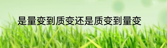 是量变到质变还是质变到量变