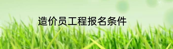 造价员工程报名条件