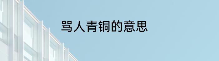 骂人青铜的意思