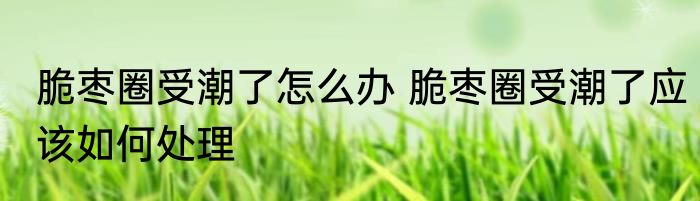 脆枣圈受潮了怎么办 脆枣圈受潮了应该如何处理