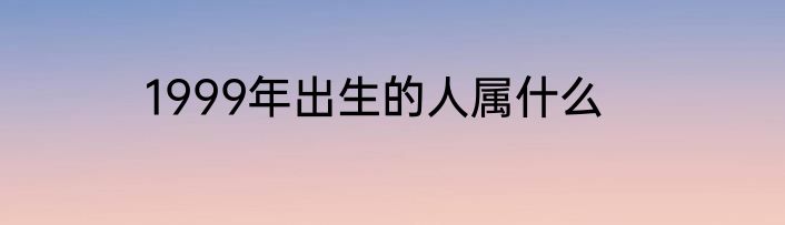 1999年出生的人属什么