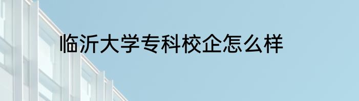 临沂大学专科校企怎么样