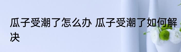 瓜子受潮了怎么办 瓜子受潮了如何解决