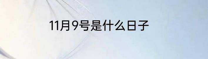 11月9号是什么日子
