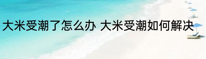 大米受潮了怎么办 大米受潮如何解决