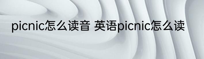 picnic怎么读音 英语picnic怎么读