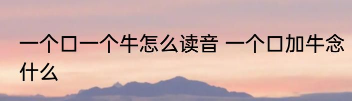 一个口一个牛怎么读音 一个口加牛念什么
