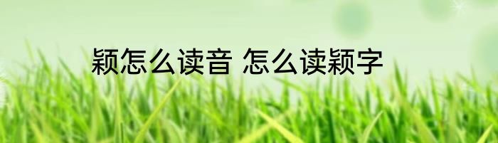 颖怎么读音 怎么读颖字