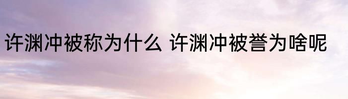 许渊冲被称为什么 许渊冲被誉为啥呢