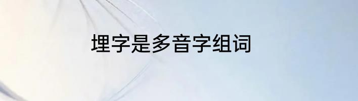 埋字是多音字组词